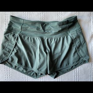 Green lululemon shorts size 6